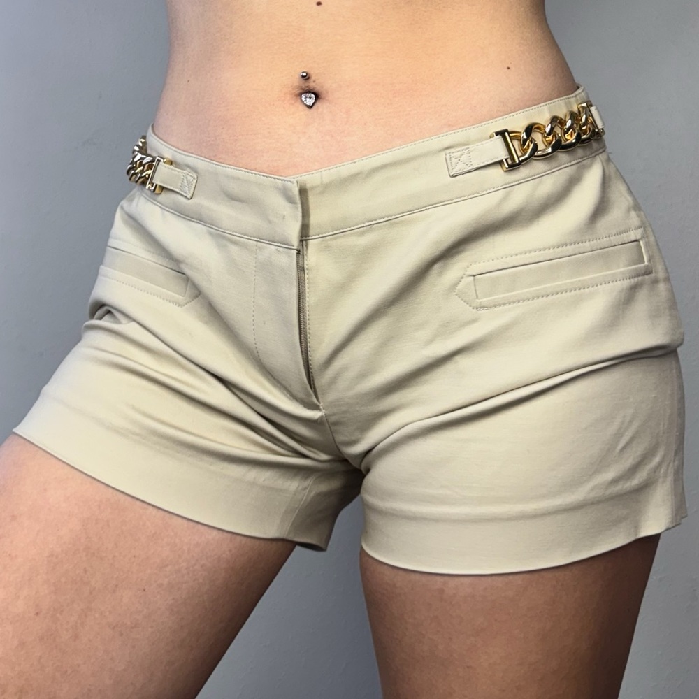 Michael Kors Tan Women's Shorts W Gold chain detail
